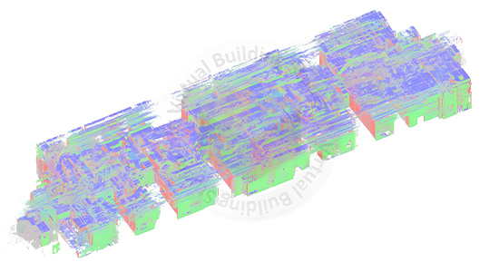 Raw point cloud scan input — healthcare facility