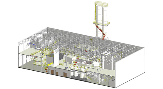 As-built BIM model output — industrial facility