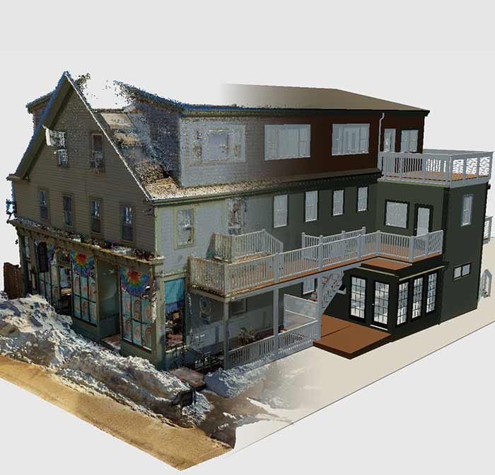 Point cloud scan converted into an accurate as-built BIM model