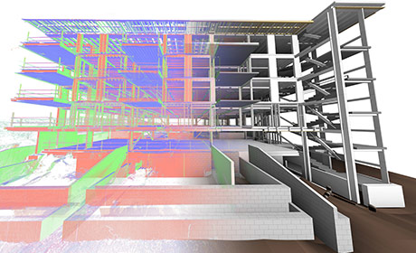 Structural as-built modeling of columns, beams and slabs